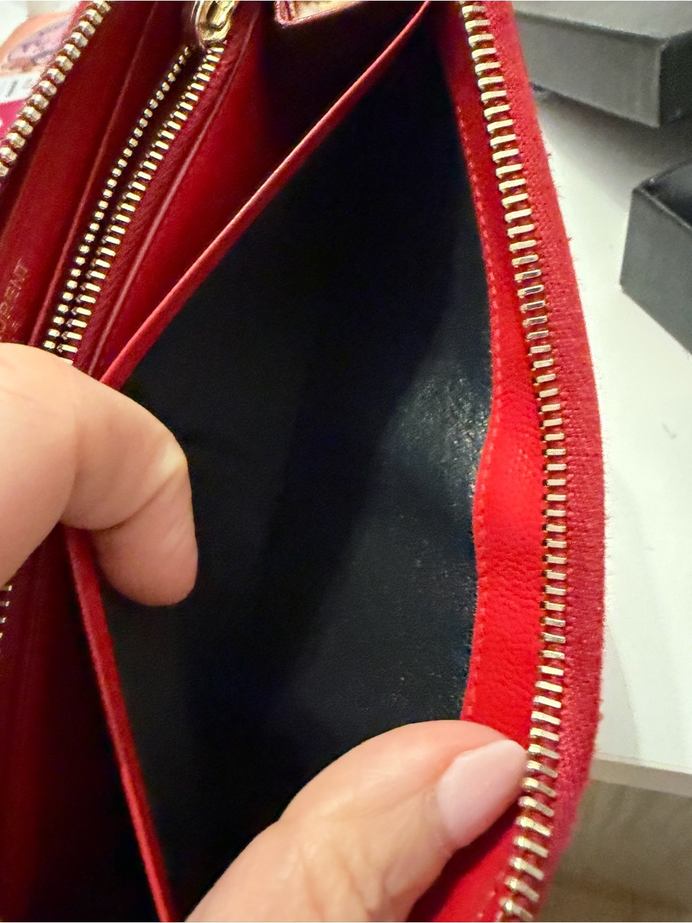 Saint Laurent Red Leather Long Zippy Wallet - Picture 9 of 16
